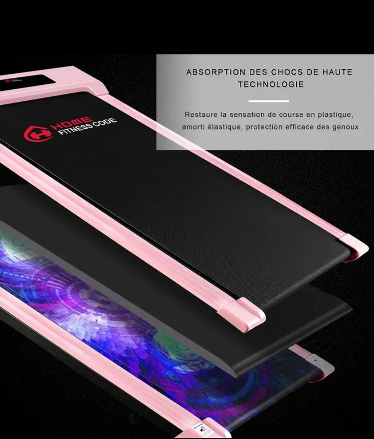 Under Desk Walking Treadmill | 1-10km/h Speeds | Remote & LED Display | Pink (No Battery).