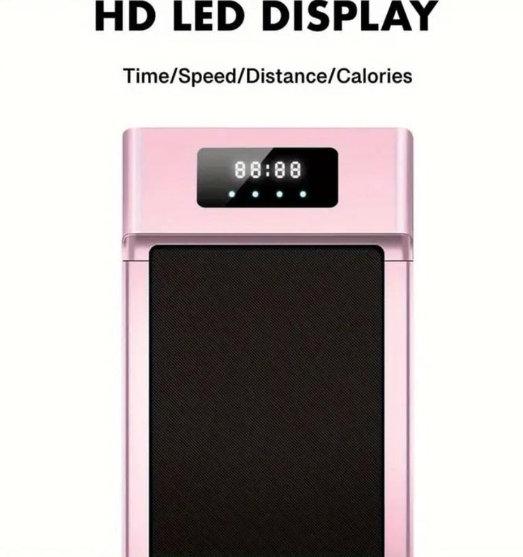 Under Desk Walking Treadmill | 1-10km/h Speeds | Remote & LED Display | Pink (No Battery).